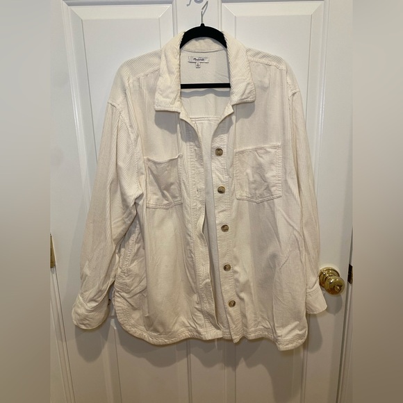 Madewell Corduroy Kentwood Oversized Shirt-Jacket in Lighthouse Size XL - Picture 7 of 9